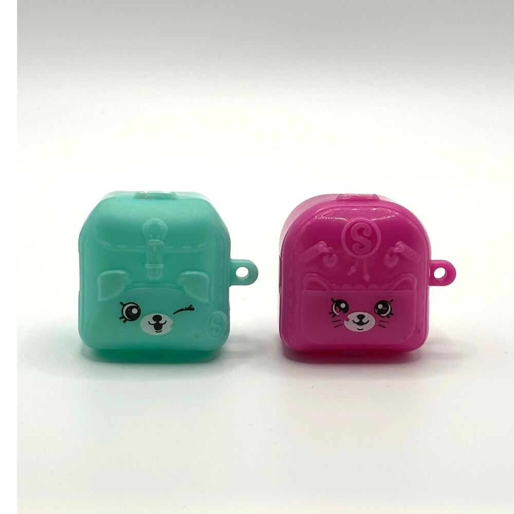 Shopkins Lot of 2 Suitcases, Turquoise & Pink, EUC